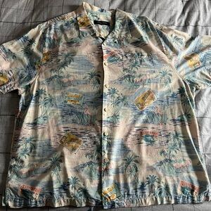 Tommy Bahama Florida Tropical Print men’s Big and Tall silk Shirt. Size 2XB